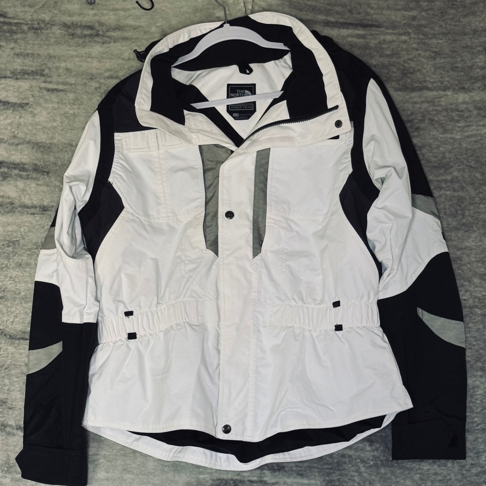 The North Face Steep Tech Ski Jacket Womens XL White Black Colorblock Utility